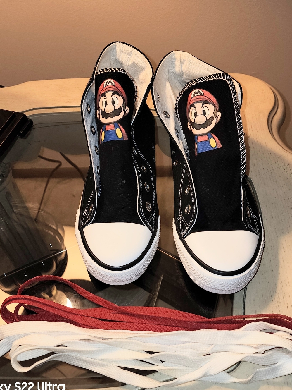 Mutuoni Black Canvas Mario Sneakers (Men's Size 8.5-9/ Women's Size 10.5-11 )